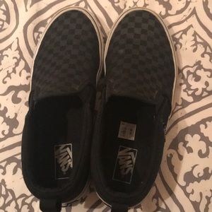 Vans boys size 4 checkered slip on shoes